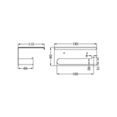 Bianca Nero Toilet Roll Holder With Shelf - Matt Black